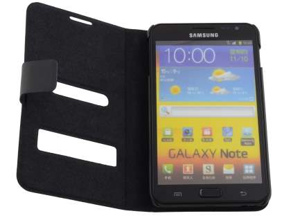 Samsung I9220 Galaxy Note Slim Genuine Leather Portfolio Case - Black