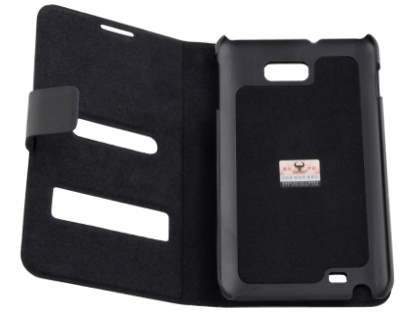 Samsung I9220 Galaxy Note Slim Genuine Leather Portfolio Case - Black