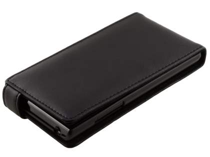 Genuine Leather Flip Case for LG Optimus L7 P700 - Black