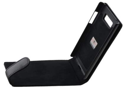 Genuine Leather Flip Case for LG Optimus L7 P700 - Black