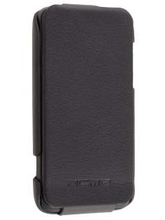 HTC One V Slim Synthetic Leather Flip Case - Classic Black