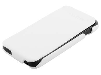 HTC One V Slim Synthetic Leather Flip Case - White