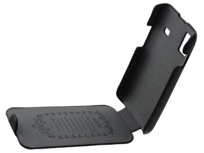 Samsung S5830 Galaxy Ace Slim Synthetic Leather Flip Case - Classic Black