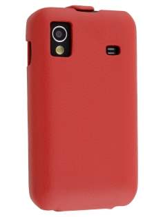 Samsung S5830 Galaxy Ace Slim Synthetic Leather Flip Case - Red