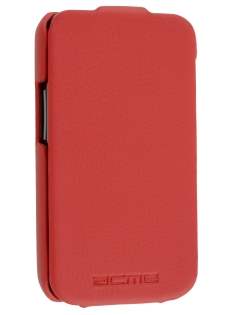 Samsung S5830 Galaxy Ace Slim Synthetic Leather Flip Case - Red
