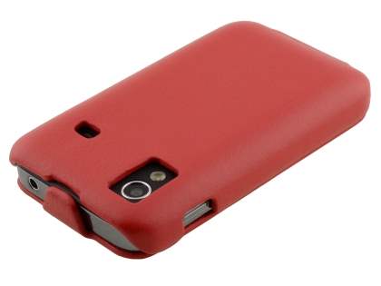 Samsung S5830 Galaxy Ace Slim Synthetic Leather Flip Case - Red