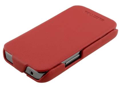 Samsung S5830 Galaxy Ace Slim Synthetic Leather Flip Case - Red