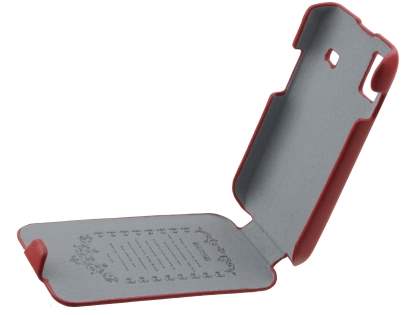 Samsung S5830 Galaxy Ace Slim Synthetic Leather Flip Case - Red