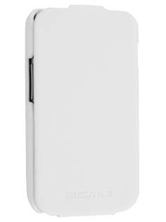Samsung S5830 Galaxy Ace Slim Synthetic Leather Flip Case - White
