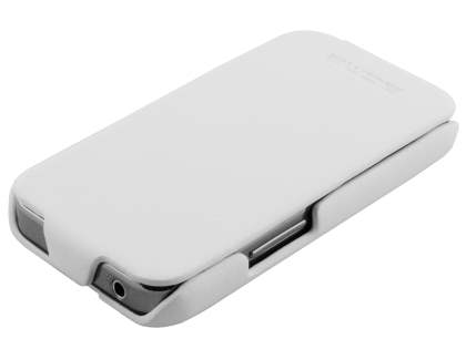 Samsung S5830 Galaxy Ace Slim Synthetic Leather Flip Case - White