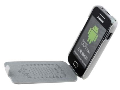 Samsung S5830 Galaxy Ace Slim Synthetic Leather Flip Case - White