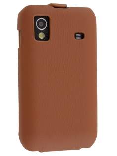 Samsung S5830 Galaxy Ace Slim Synthetic Leather Flip Case - Brown