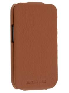 Samsung S5830 Galaxy Ace Slim Synthetic Leather Flip Case - Brown