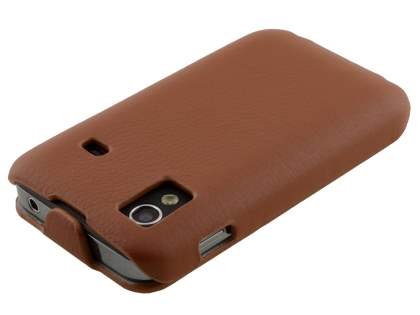 Samsung S5830 Galaxy Ace Slim Synthetic Leather Flip Case - Brown