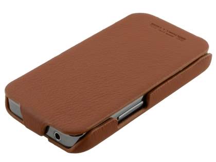 Samsung S5830 Galaxy Ace Slim Synthetic Leather Flip Case - Brown