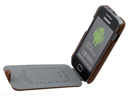 Samsung S5830 Galaxy Ace Slim Synthetic Leather Flip Case - Brown