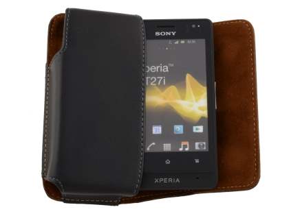 Extra-tough Genuine leather ShineColours belt pouch for Sony Xperia go ST27i