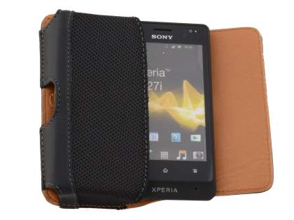 Sony Xperia go ST27i Synthetic Leather Belt Pouch (Naked Phone Only)