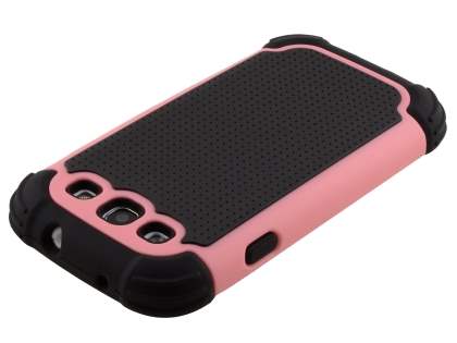 Samsung I9300 Galaxy S3 Impact Case - Baby Pink/Classic Black