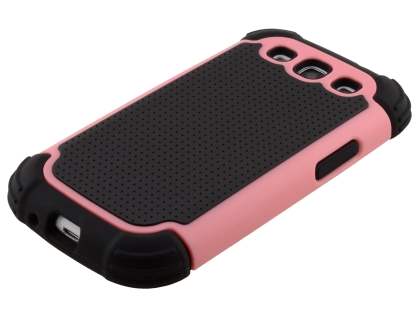 Samsung I9300 Galaxy S3 Impact Case - Baby Pink/Classic Black
