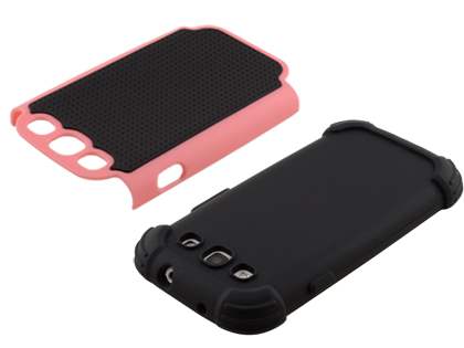 Samsung I9300 Galaxy S3 Impact Case - Baby Pink/Classic Black