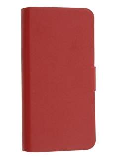 Slim Genuine Leather Portfolio Case with Stand for iPhone SE(1st Gen)/5s/5 - Red