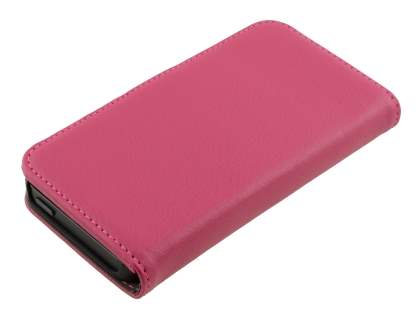 Synthetic Leather Wallet Case with Stand for iPhone SE(1st Gen)/5s/5 - Hot Pink