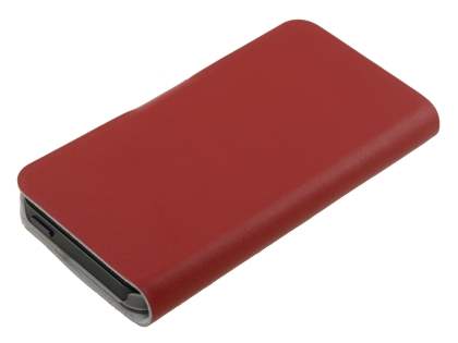 Slim Genuine Leather Portfolio Case with Stand for iPhone SE(1st Gen)/5s/5 - Red