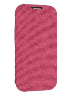 Premium Book-Style Slim Flip Cover for Samsung I9300 Galaxy S3 - Hot Pink Leather Wallet Case