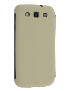 Premium Book-Style Slim Flip Cover for Samsung I9300 Galaxy S3 - Light Grey