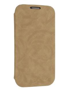 Premium Book-Style Slim Flip Cover for Samsung I9300 Galaxy S3 - Wood Brown Leather Wallet Case