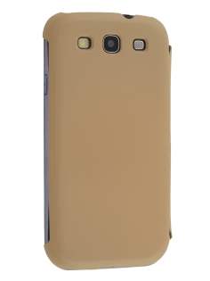 Premium Book-Style Slim Flip Cover for Samsung I9300 Galaxy S3 - Wood Brown