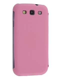 Slim Synthetic Leather Book-Style Flip Cover for Samsung I9300 Galaxy S3 - Baby Pink Leather Wallet Case