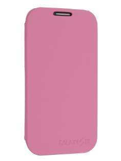 Slim Synthetic Leather Book-Style Flip Cover for Samsung I9300 Galaxy S3 - Baby Pink