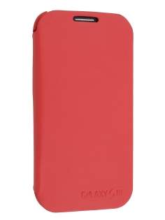 Slim Synthetic Leather Book-Style Flip Cover for Samsung I9300 Galaxy S3 - Red