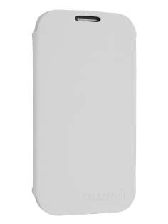 Slim Synthetic Leather Book-Style Flip Cover for Samsung I9300 Galaxy S3 - White