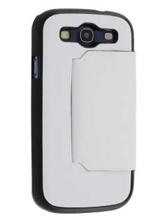 Slim Fabric Flip Cover with built-in Stand for Samsung I9300 Galaxy S3 - White/Black Slim Fabric Flip Cover with built-in Stand for Samsung I9300 Galaxy S3 - White/Black