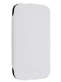 Slim Fabric Flip Cover with built-in Stand for Samsung I9300 Galaxy S3 - White/Black