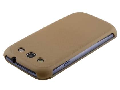 Premium Book-Style Slim Flip Cover for Samsung I9300 Galaxy S3 - Wood Brown
