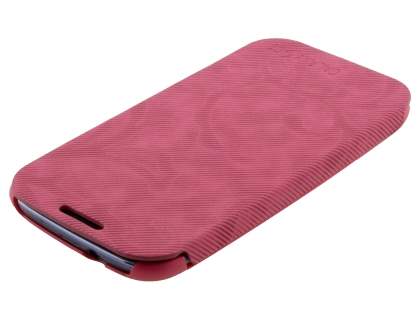 Premium Book-Style Slim Flip Cover for Samsung I9300 Galaxy S3 - Hot Pink