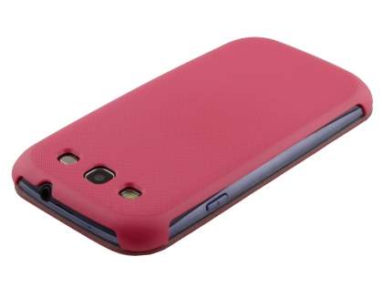 Premium Book-Style Slim Flip Cover for Samsung I9300 Galaxy S3 - Hot Pink