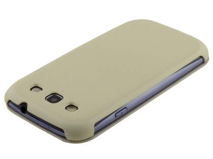 Premium Book-Style Slim Flip Cover for Samsung I9300 Galaxy S3 - Light Grey