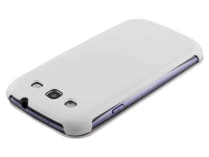 Slim Synthetic Leather Book-Style Flip Cover for Samsung I9300 Galaxy S3 - White