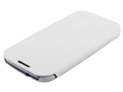 Slim Synthetic Leather Book-Style Flip Cover for Samsung I9300 Galaxy S3 - White