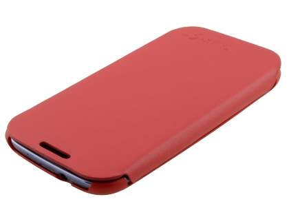 Slim Synthetic Leather Book-Style Flip Cover for Samsung I9300 Galaxy S3 - Red