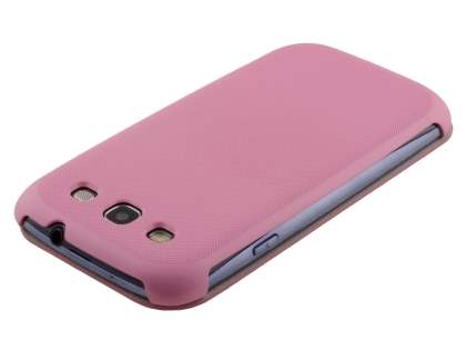Slim Synthetic Leather Book-Style Flip Cover for Samsung I9300 Galaxy S3 - Baby Pink