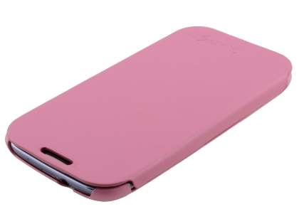 Slim Synthetic Leather Book-Style Flip Cover for Samsung I9300 Galaxy S3 - Baby Pink