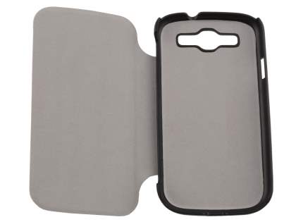 Slim Fabric Flip Cover with built-in Stand for Samsung I9300 Galaxy S3 - White/Black