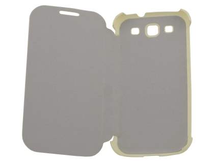 Premium Book-Style Slim Flip Cover for Samsung I9300 Galaxy S3 - Light Grey