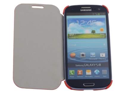 Slim Synthetic Leather Book-Style Flip Cover for Samsung I9300 Galaxy S3 - Red